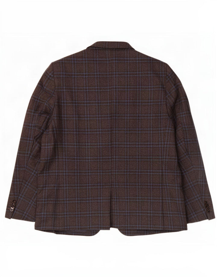 Louis Copeland Herren-Blazer mit 2 Knöpfen, EU 50, großes braunes Karomuster