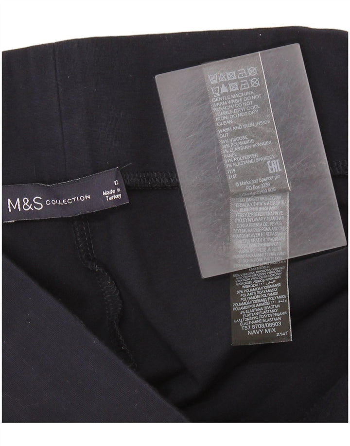 MARKS & SPENCER Damen-Leggings UK 12 Mittelmarineblaue Colourblock-Viskose