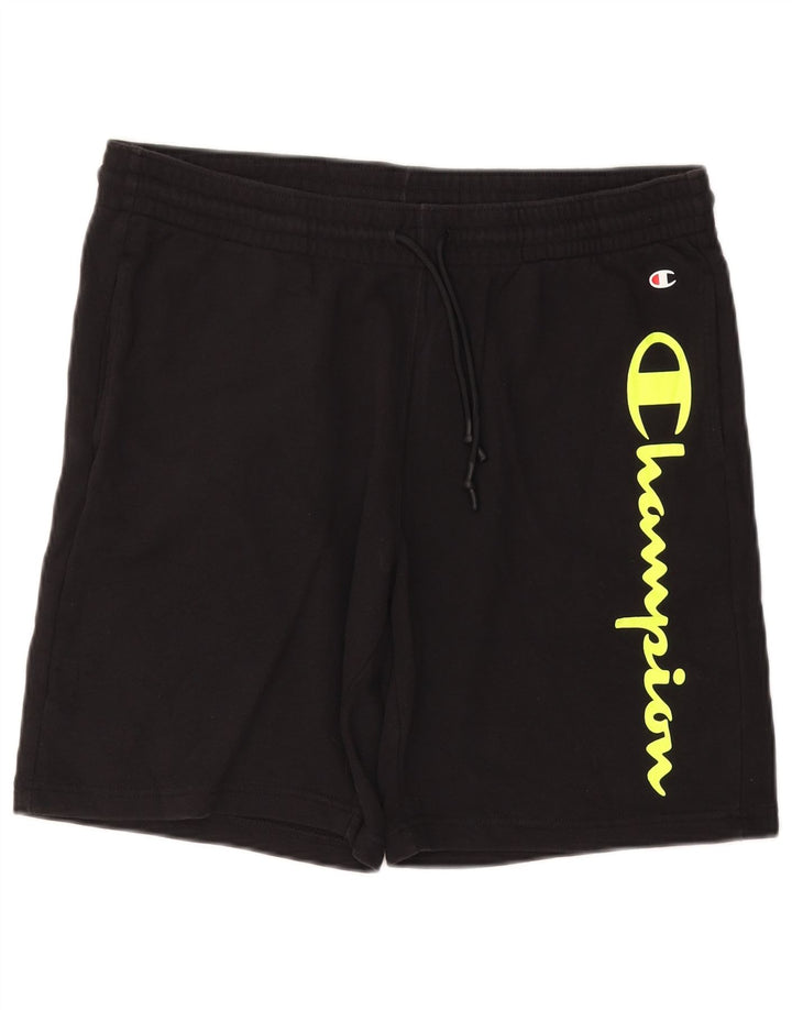 CHAMPION Mens Graphic Sport Shorts 2XL  Black