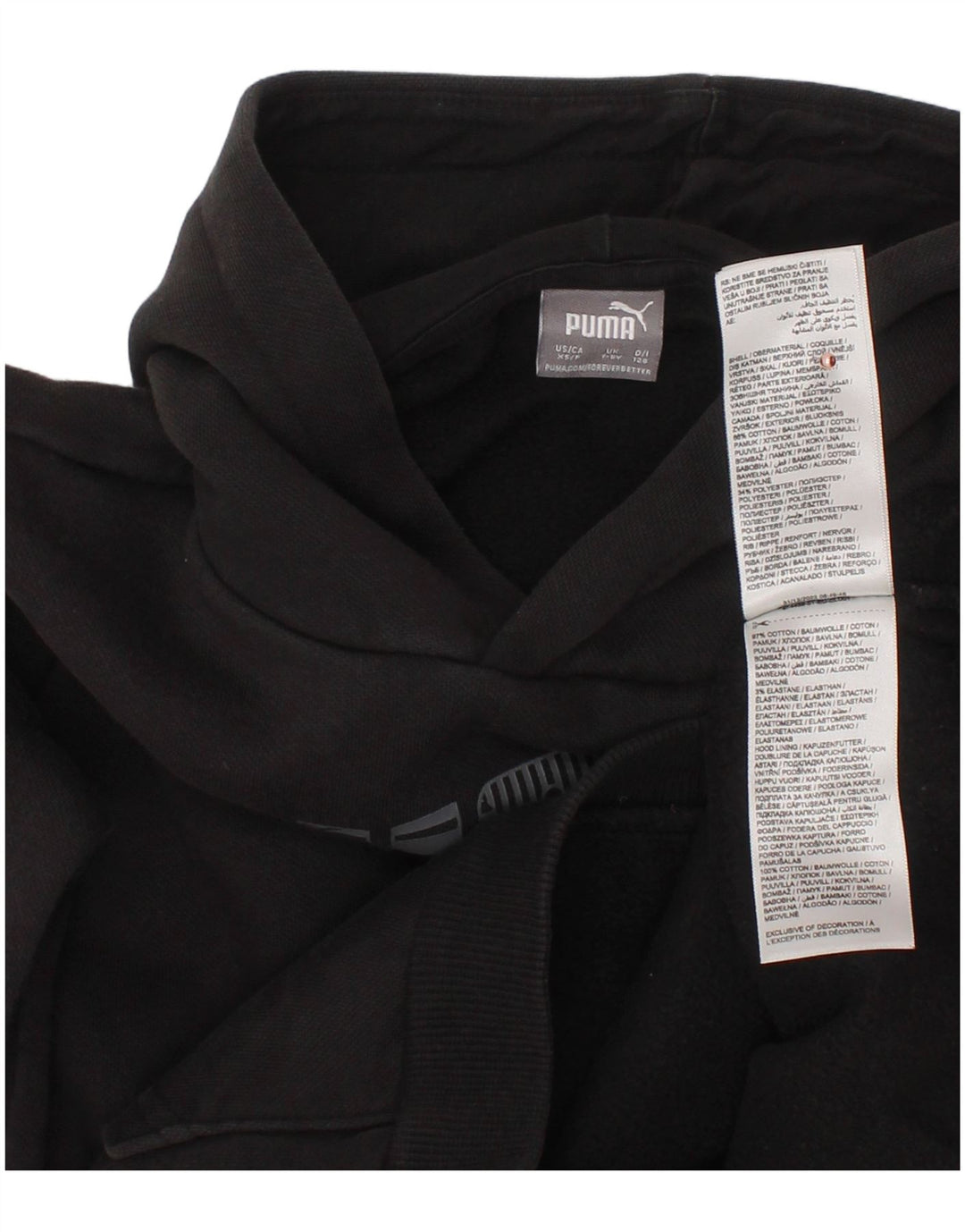 PUMA Jungen Graphic Hoodie Pullover 7–8 Jahre, schwarze Baumwolle