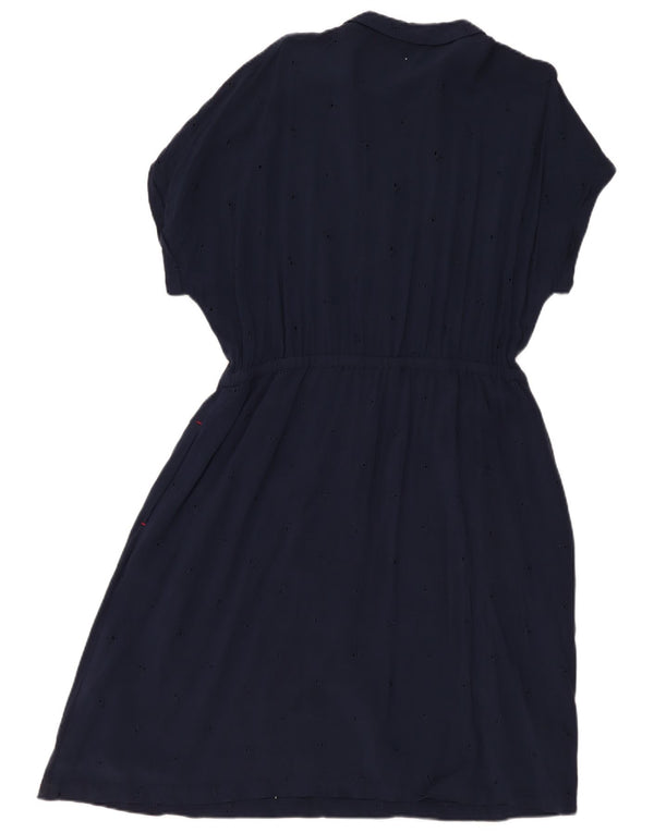Joules Damen A-Linien-Kleid UK 18 XL Marineblaue Viskose