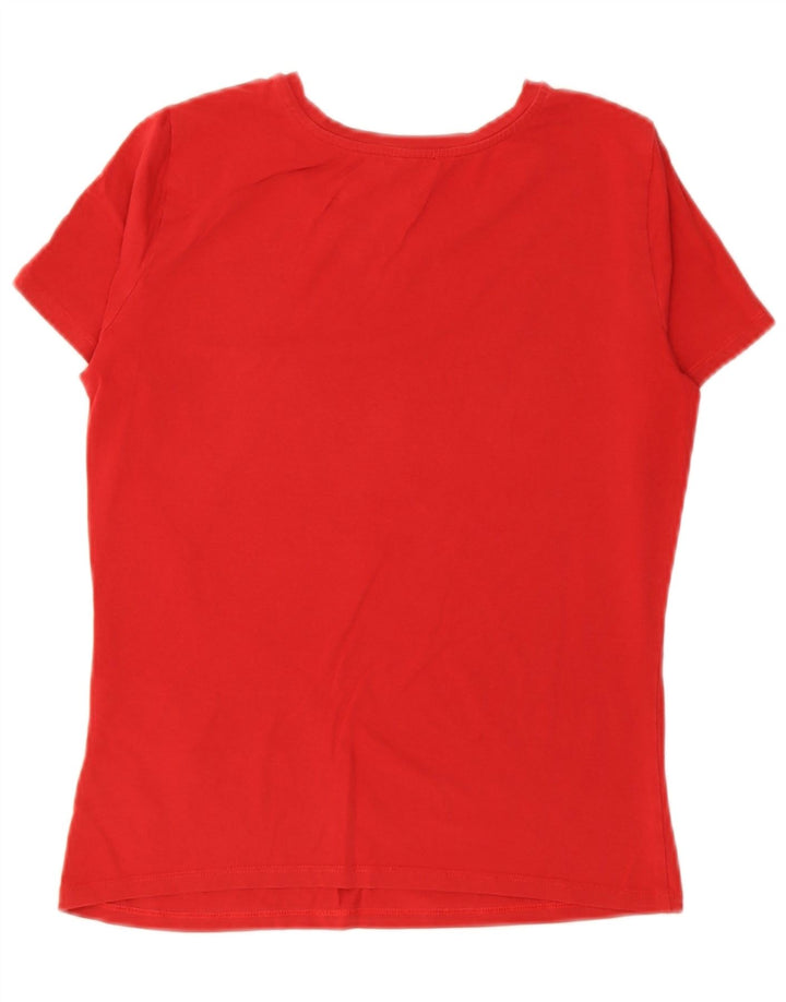 Armani Jeans Damen Grafik-T-Shirt-Oberteil IT 44 Mittelrote Baumwolle