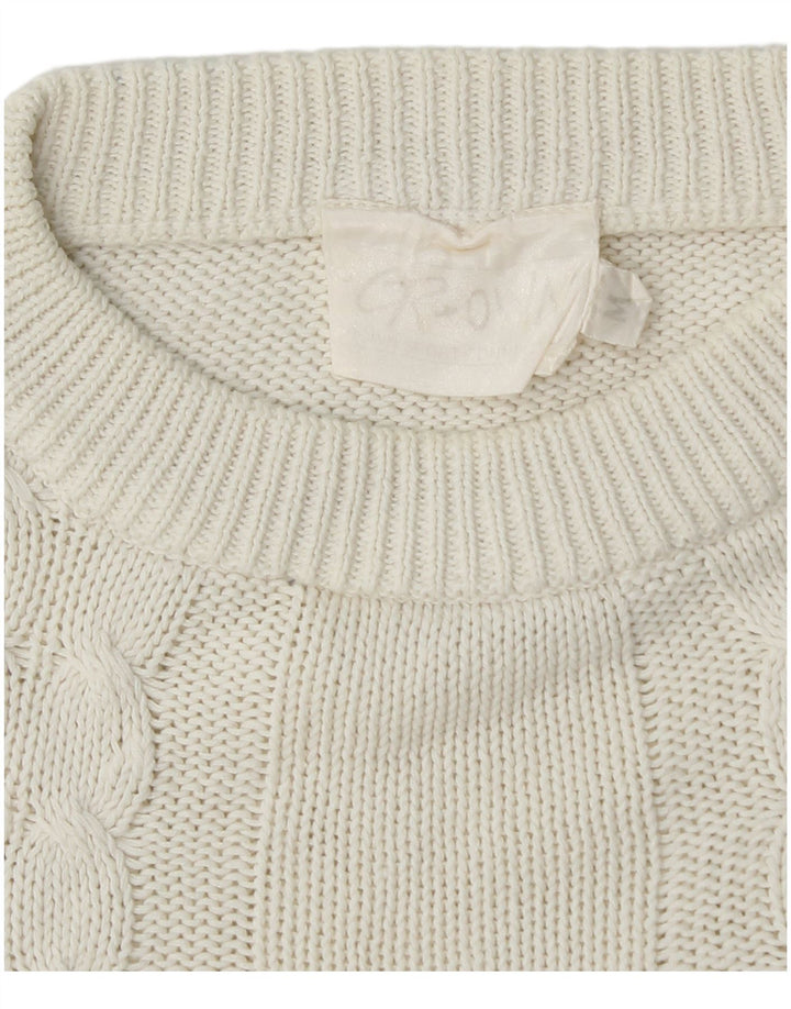 CROWN Herren-Pullover mit Rundhalsausschnitt, Mittelweiß