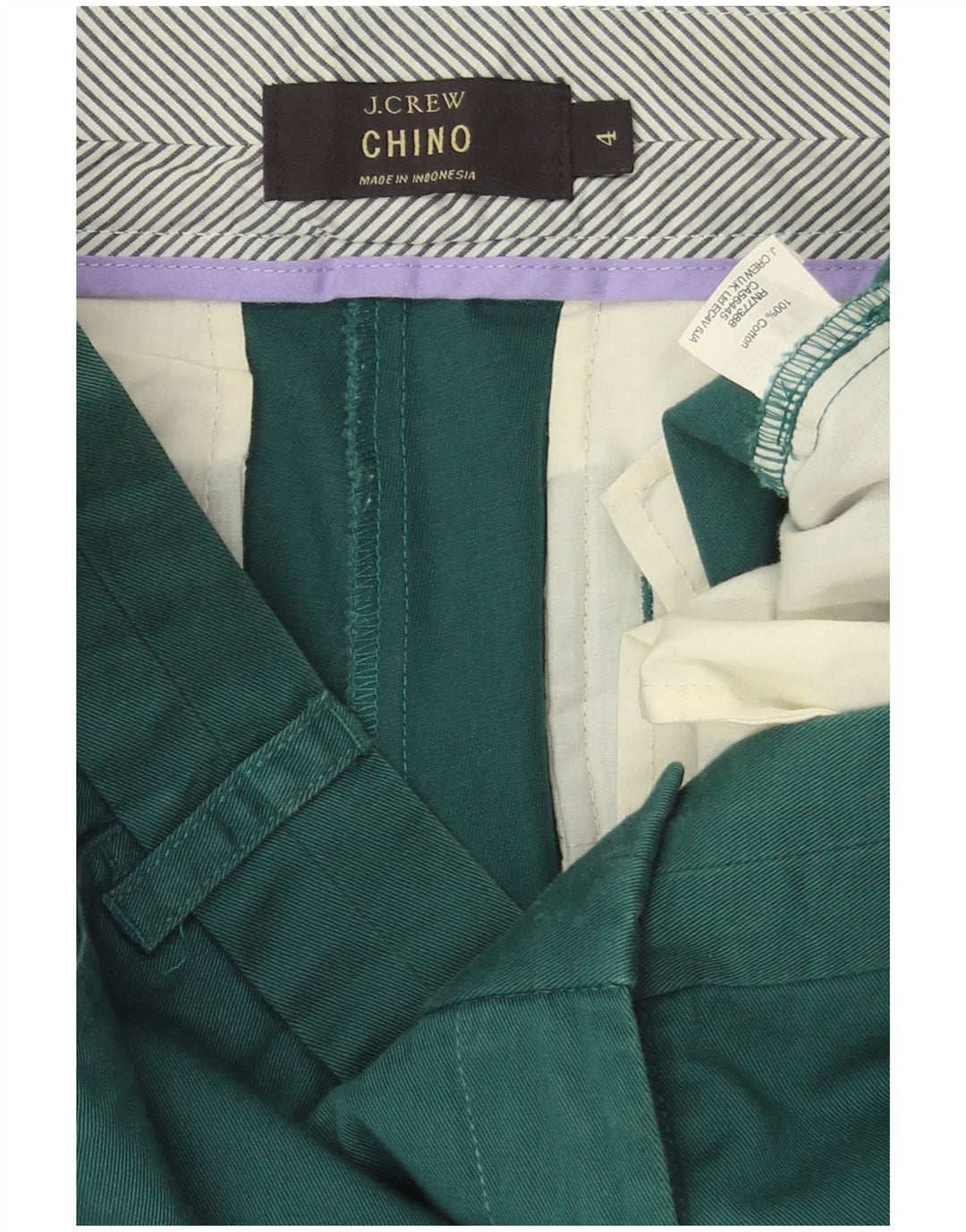 J. CREW Damen Chinoshorts US 4 Small W32 Grüne Baumwolle