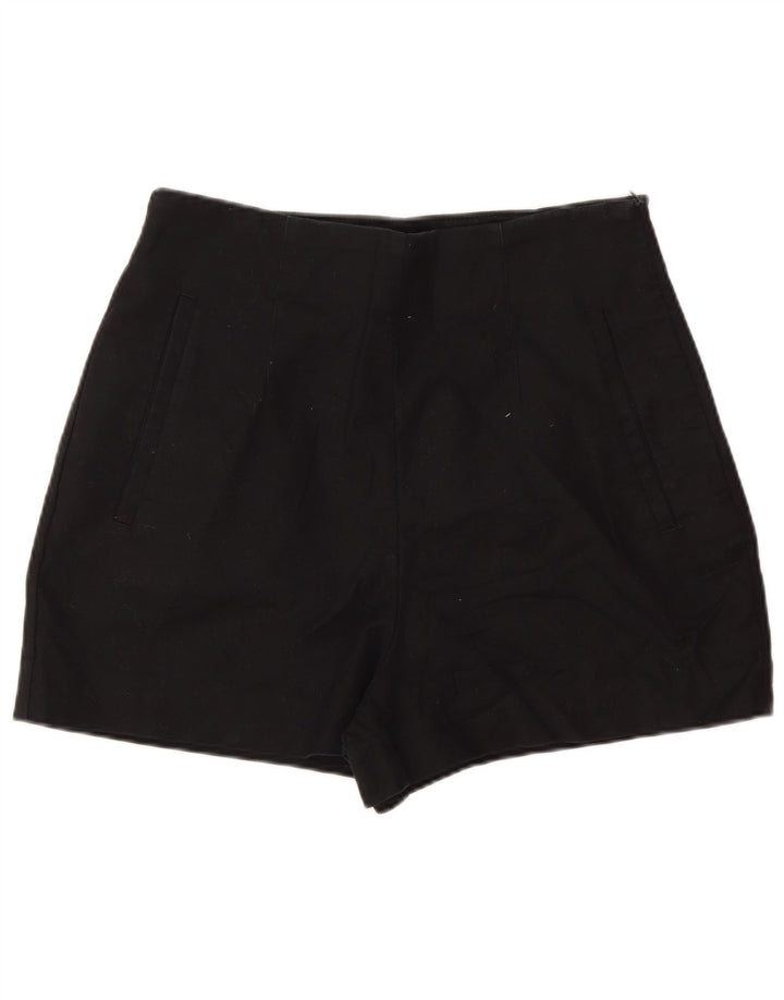 Zara Damen-Hotpants mit hoher Taille, mittelgroß, W28, Schwarz