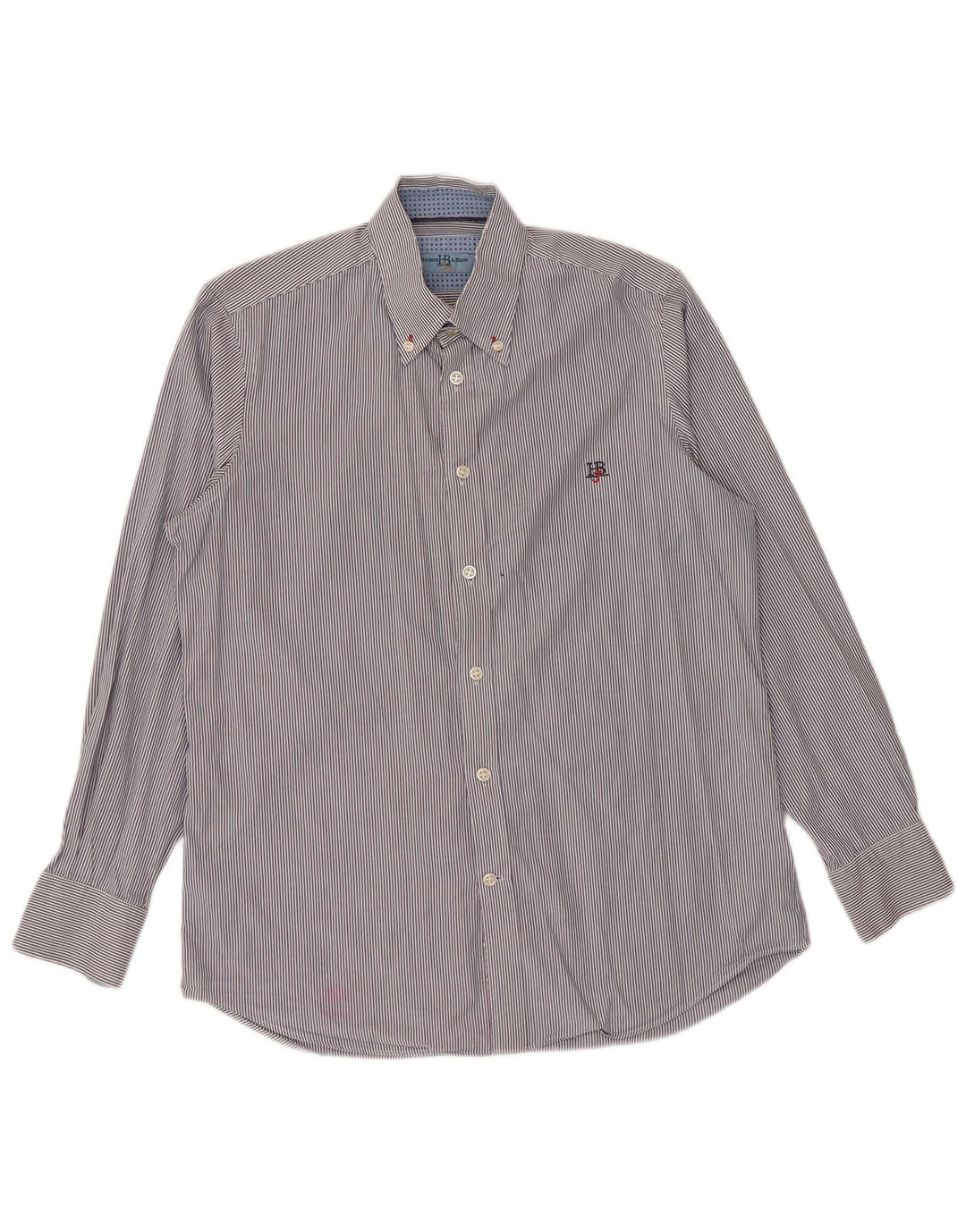 Harmont & Blaine Herrenhemd, kleine blaue Nadelstreifen-Baumwolle