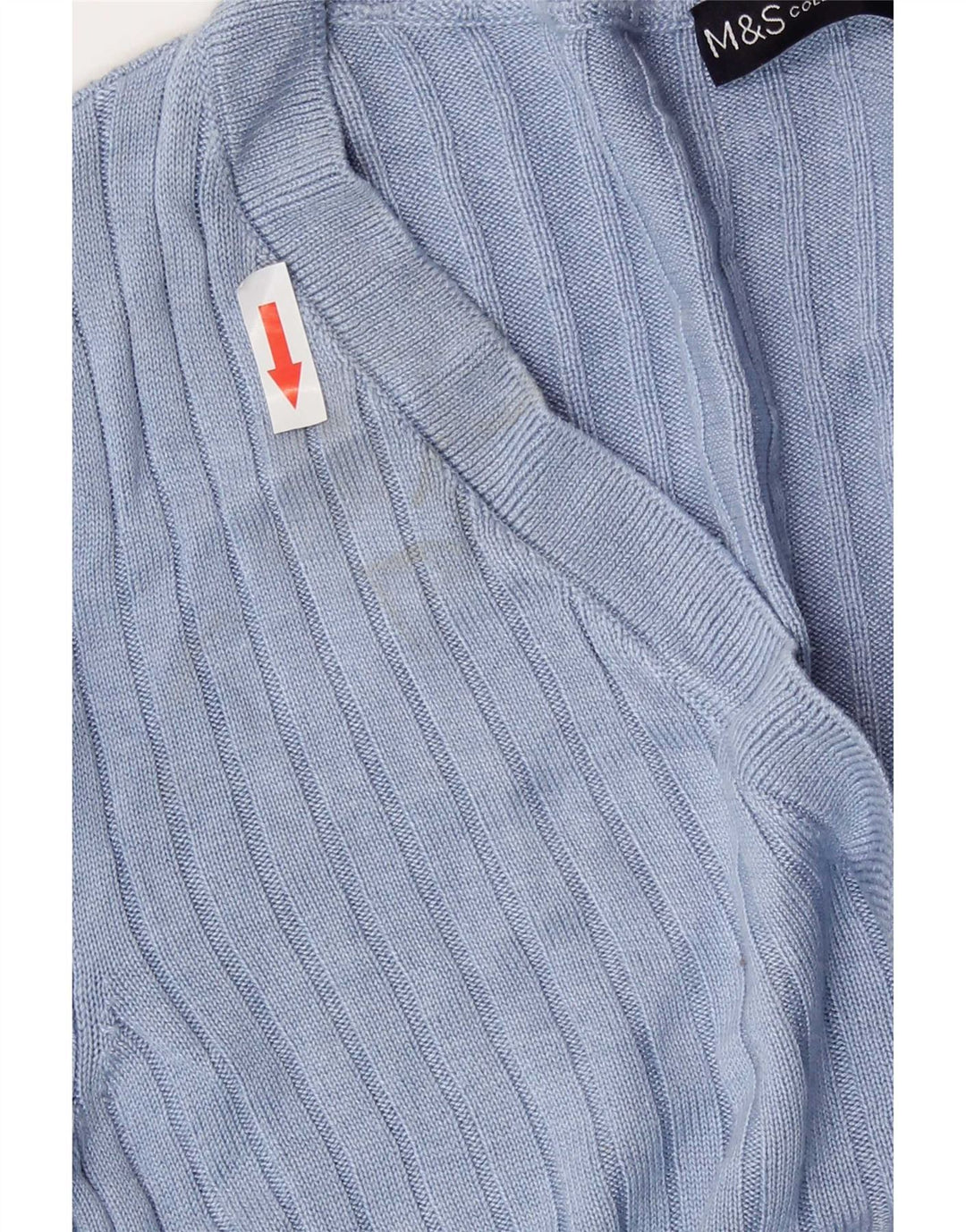 Marks & Spencer Damen Crop Bluse Top UK 12 Mittelblaue Viskose