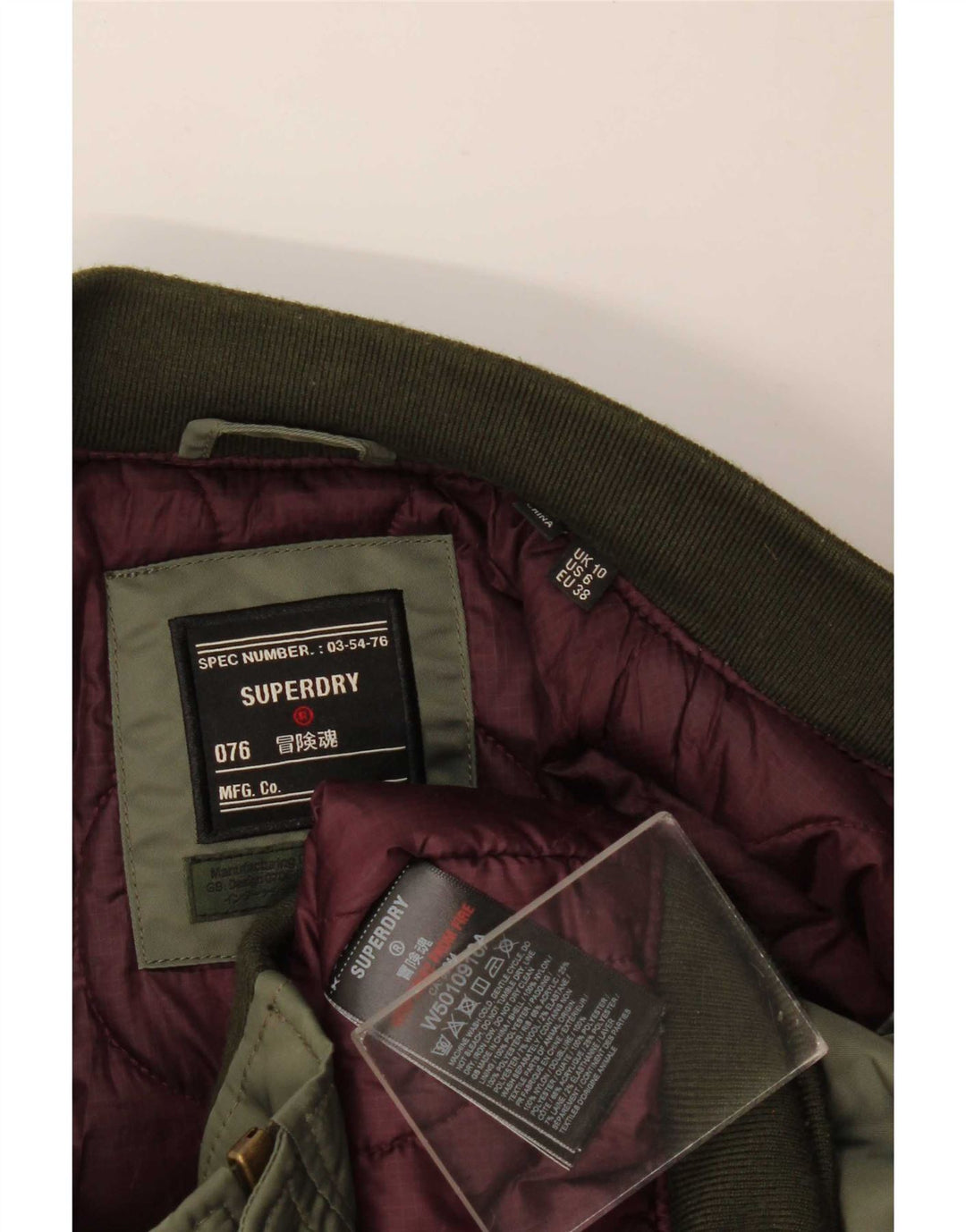 Superdry Damen Übergroße MA-1 Fliegerjacke UK 10 Small Khaki Colourblock