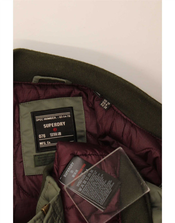 Superdry Damen Übergroße MA-1 Fliegerjacke UK 10 Small Khaki Colourblock