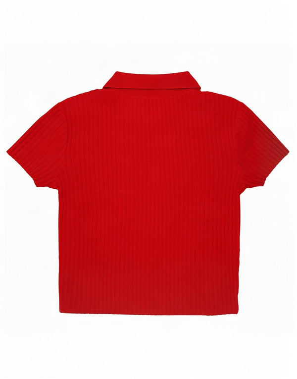 Zara Damen Kurzarm-Hemdbluse UK 16 Große rote Viskose