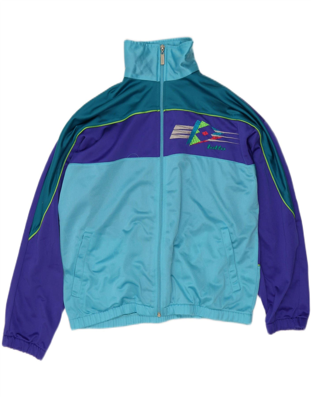 LOTTO Boys Full Tracksuit 15-16 Years 3XL Blue Colourblock Polyester Vintage Lotto and Second-Hand Lotto from Messina Hembry 