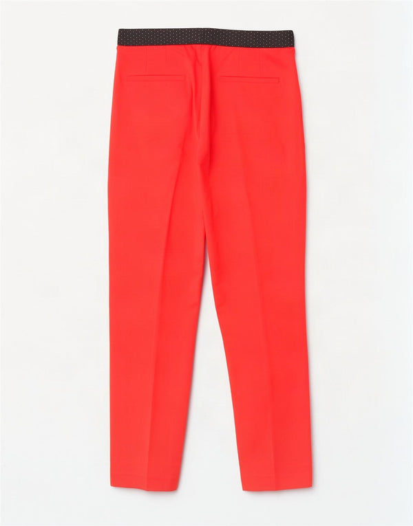 Schmale, verkürzte Damenhose von Zara, Größe L, W30, L26, rote Colourblock-Baumwolle