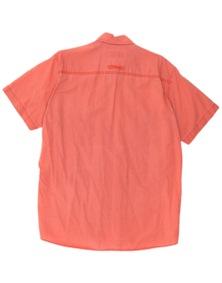 Camel Active Herren-Kurzarmhemd, groß, rosa, Baumwolle