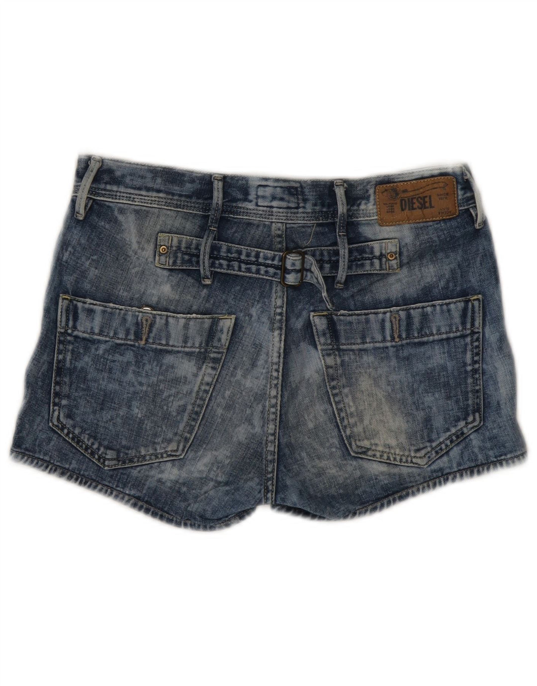 DIESEL Damen-Jeansshorts in Acid-Waschung, W25, XS, blaue Baumwolle