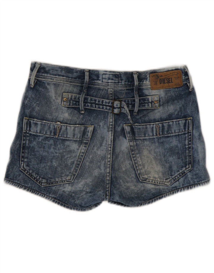 DIESEL Damen-Jeansshorts in Acid-Waschung, W25, XS, blaue Baumwolle