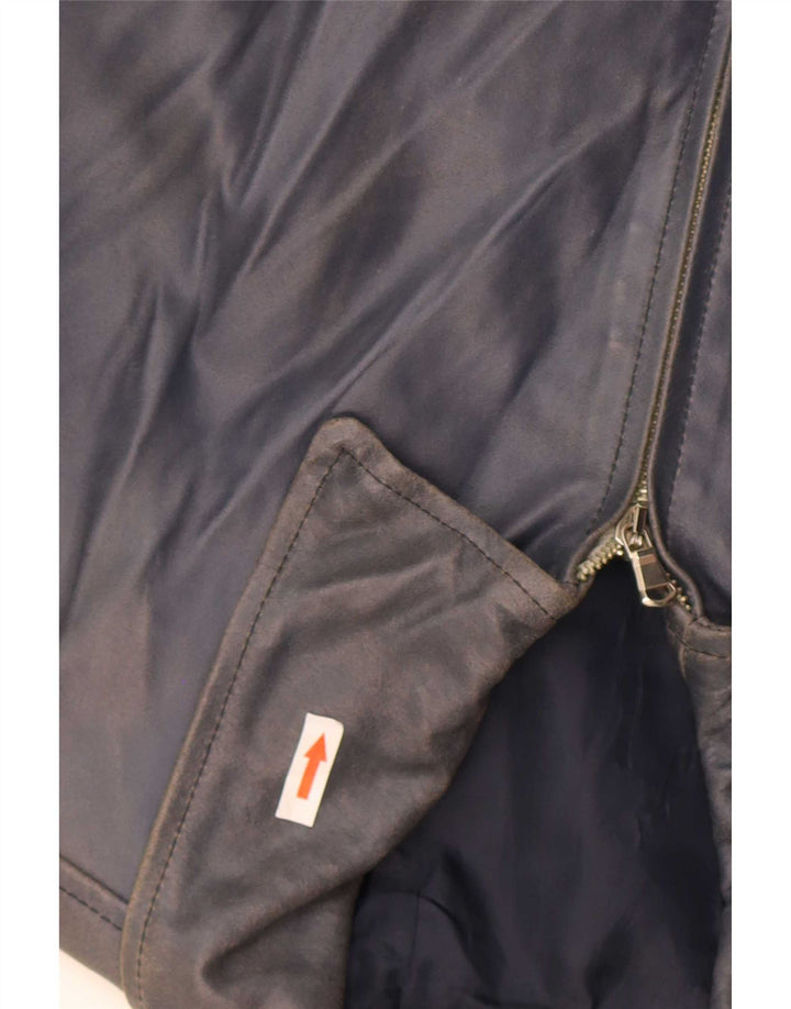 Kiros Herren Lederjacke IT 52 XL Marineblau