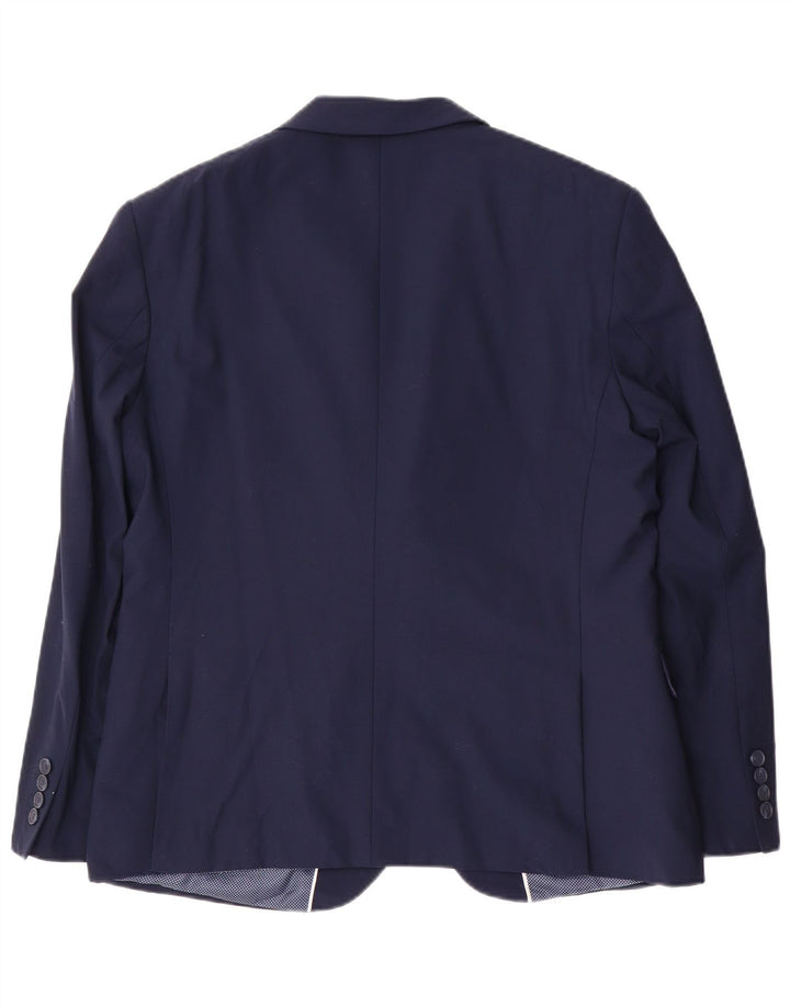 Marks & Spencer Herren-Blazer, kurz, mit 2 Knöpfen, UK 42, XL, Marineblau, Wolle