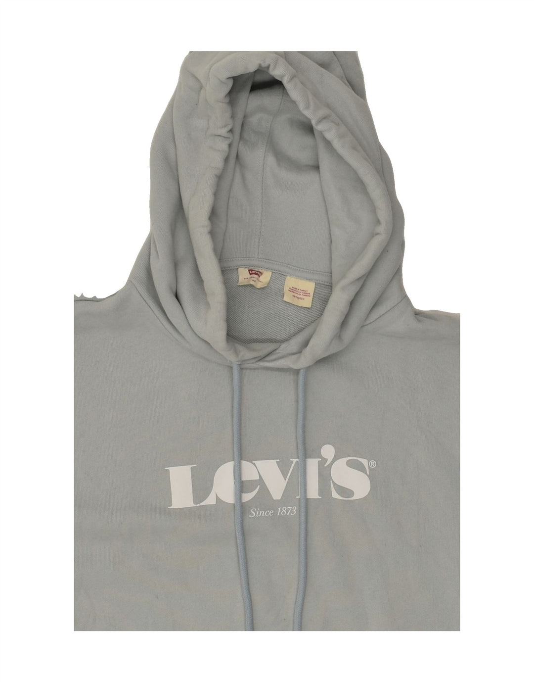 LEVI'S Womens Oversized Graphic Hoodie Jumper UK 6 XS Grey Cotton | Vintage Levi's | Thrift | Second-Hand Levi's | Used Clothing | Messina Hembry 