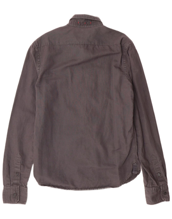 Superdry Herren-Hemd XL aus grauer Baumwolle