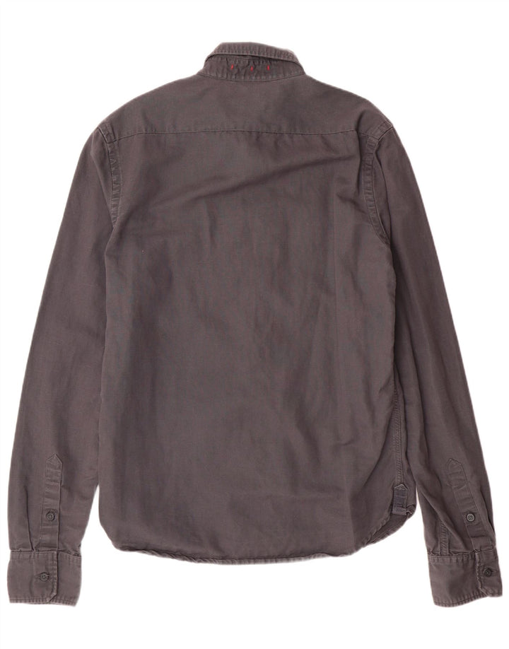 Superdry Herren-Hemd XL aus grauer Baumwolle