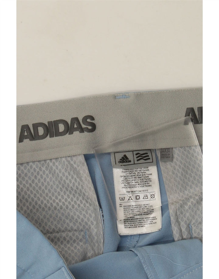 Adidas Herren Gerade Freizeithose W34 L30 Blaues Polyester