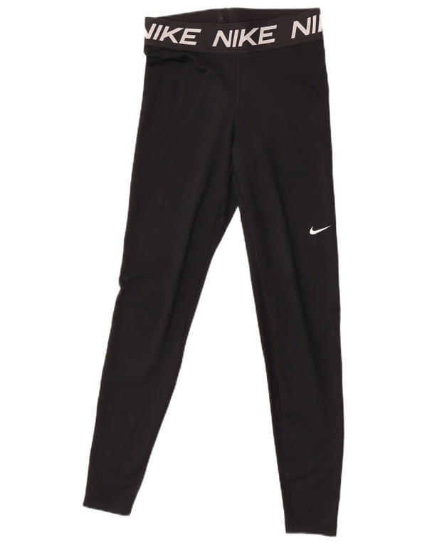 Nike Damen Dri Fit Graphic Leggings UK 8 Small Schwarz