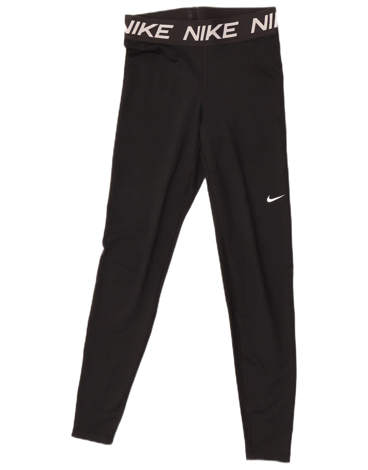 Nike Damen Dri Fit Graphic Leggings UK 8 Small Schwarz