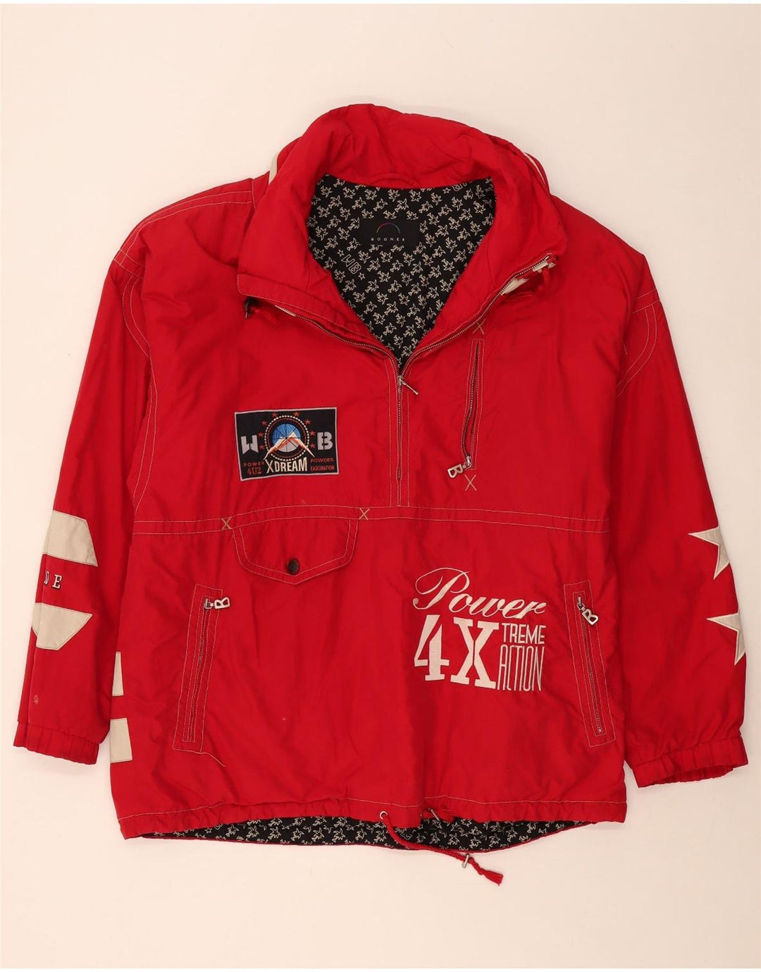 BOGNER Herren Graphic Anorak Jacke UK 42 XL Rot Colourblock Polyester