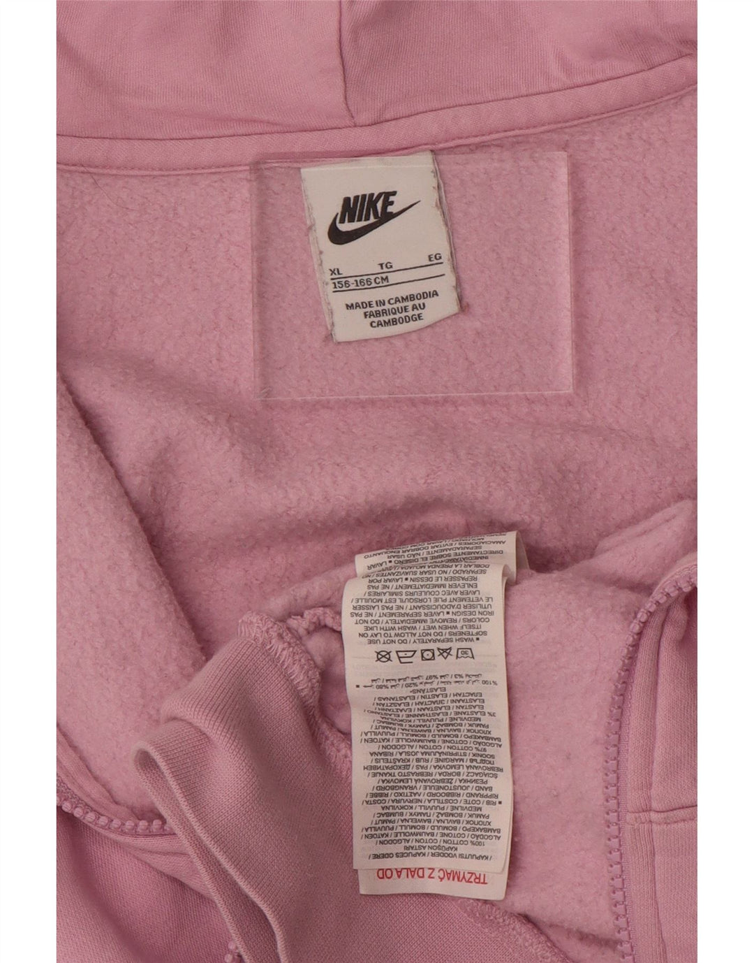 NIKE Mädchen-Pullover mit übergroßem Crop Graphic und Reißverschluss, 13–14 Jahre, XL, Rosa
