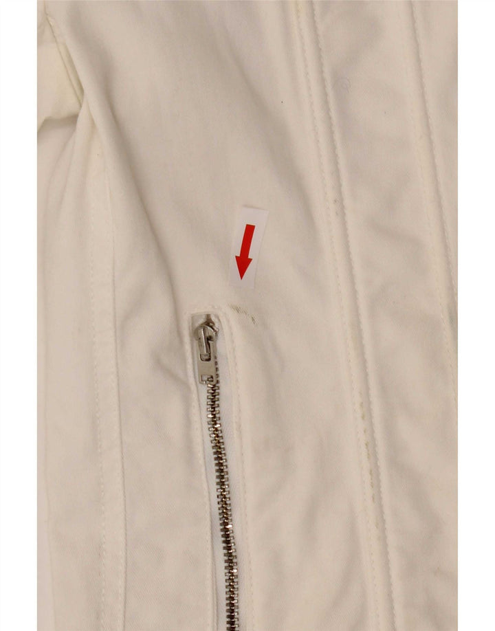 Gant Damen Bomberjacke UK 12 Mittelweiße Baumwolle