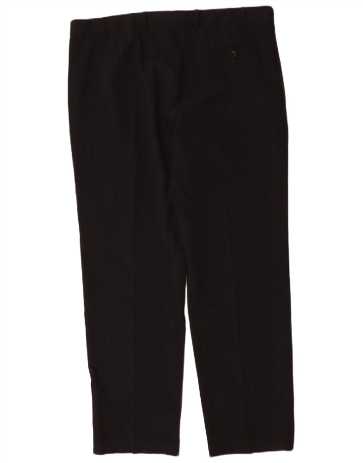 Gerade Herren-Anzughose von Marks & Spencer, W42, L33, schwarzes Polyester