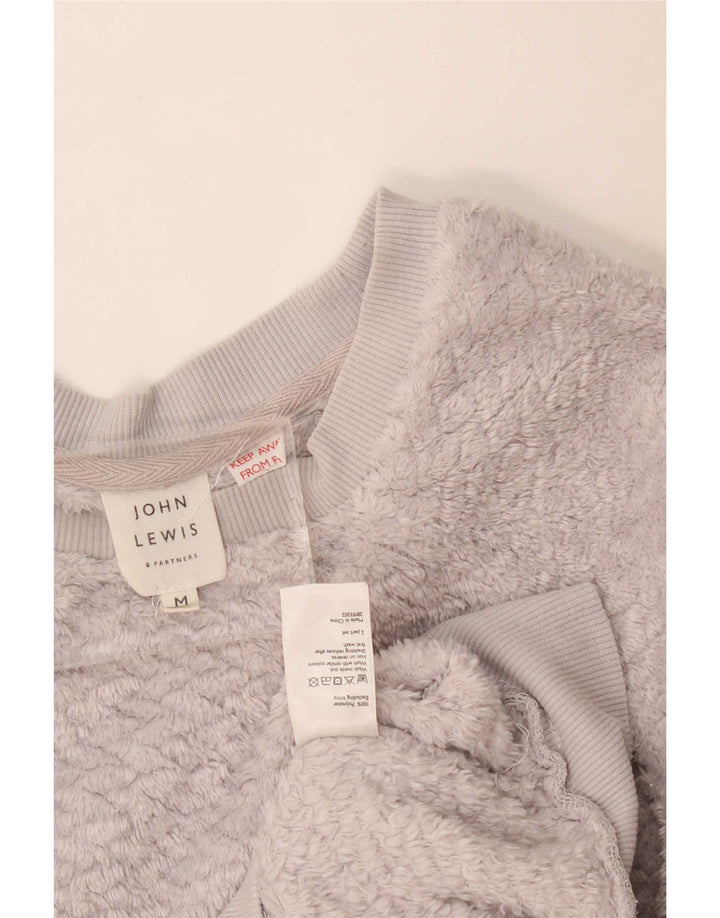 John Lewis Damen Übergroßer Fleecepullover UK 14 Mittelgraues Polyester