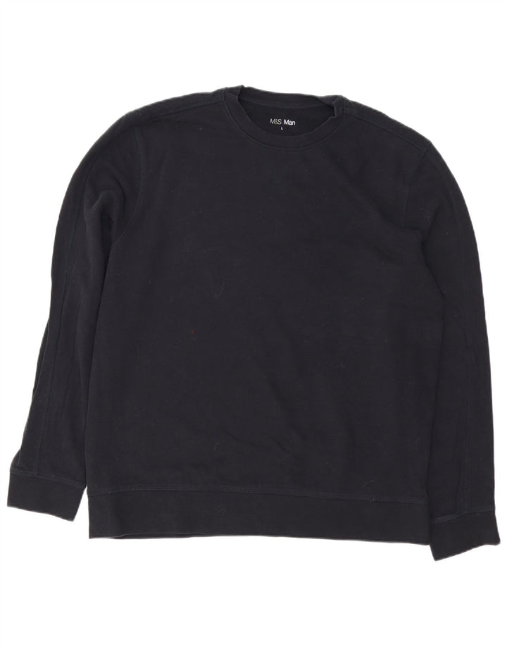 Marks & Spencer Herren-Sweatshirt, Pullover, groß, marineblau, Baumwolle