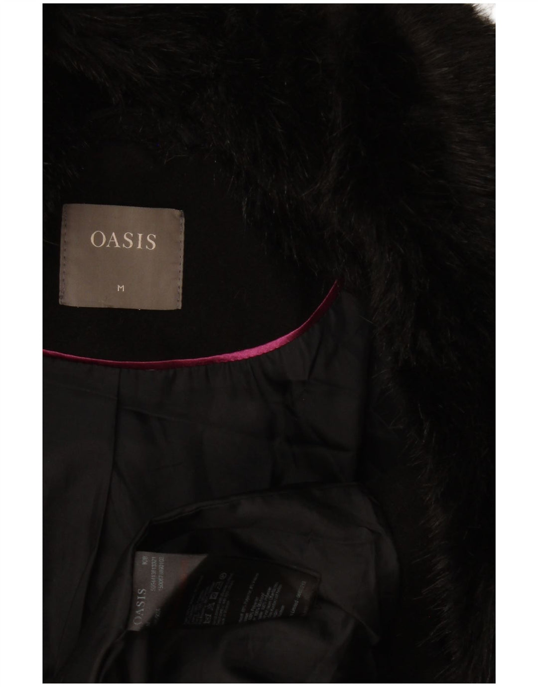 Oasis Damenmantel UK 14 Mittelschwarzes Polyester