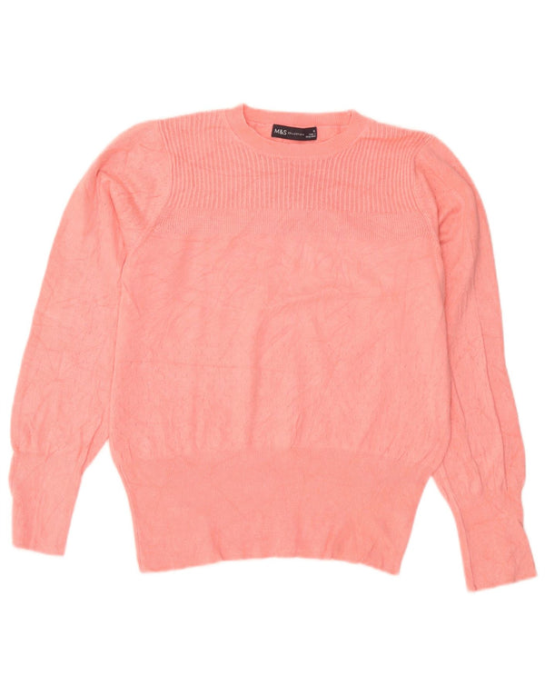 Marks & Spencer Damen-Pullover mit Rundhalsausschnitt, UK 12, mittelrosa Viskose