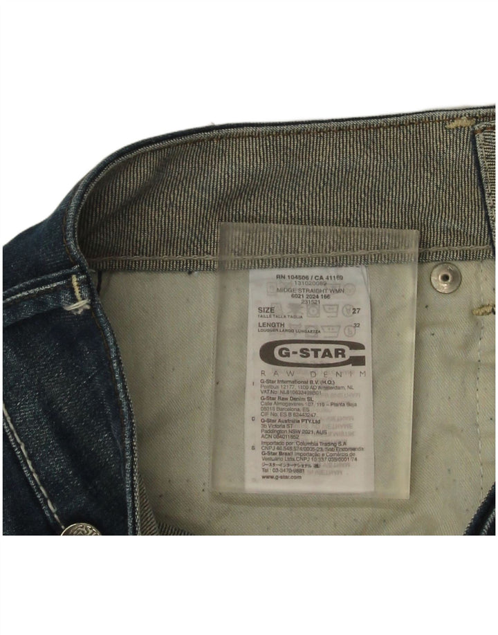 G-Star Damen Midge Straight Jeans W27 L32 Blaue Baumwolle