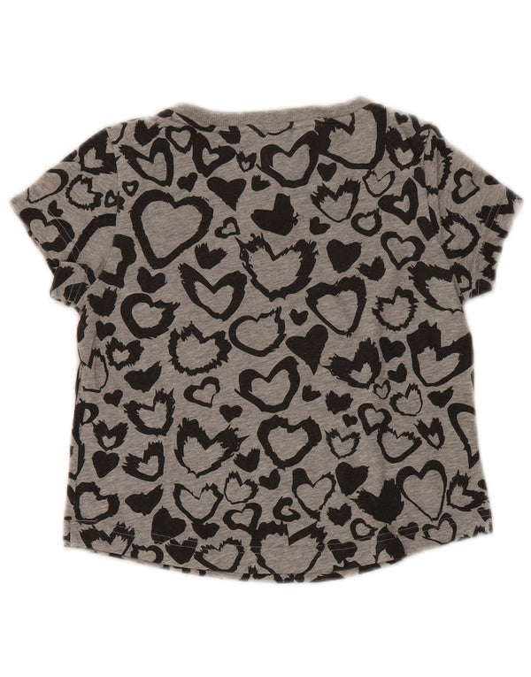 Adidas Mädchen T-Shirt mit Grafik, 9–10 Jahre, graues Polyester-Herz