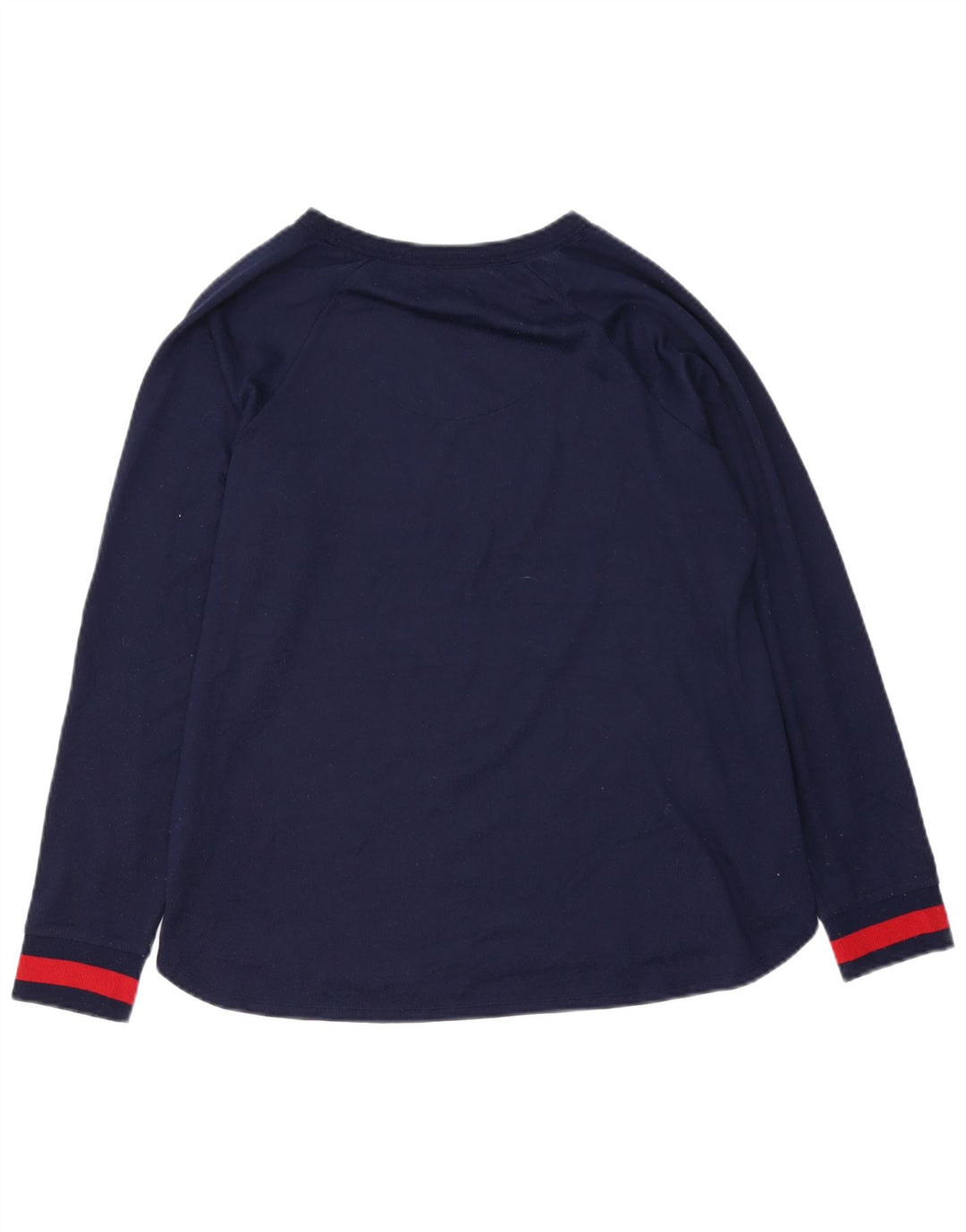 DKNY Womens Graphic Top Langarm UK 14 Medium Marineblau Polyester