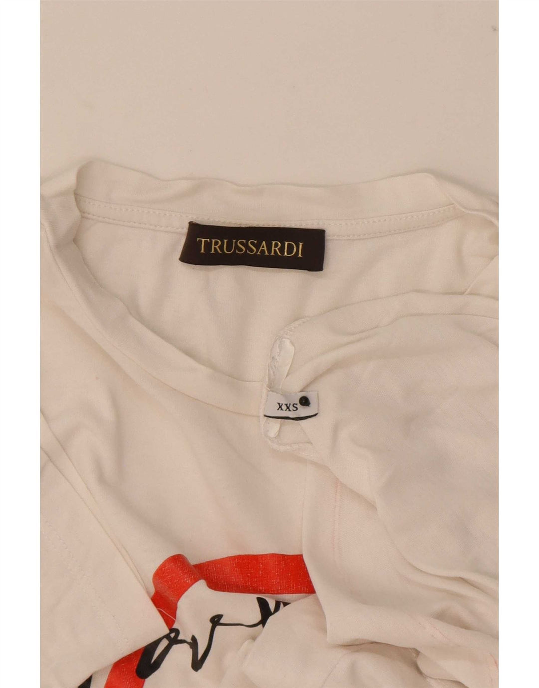 Trussardi Herren Grafik T-Shirt Top 2XS Weiß