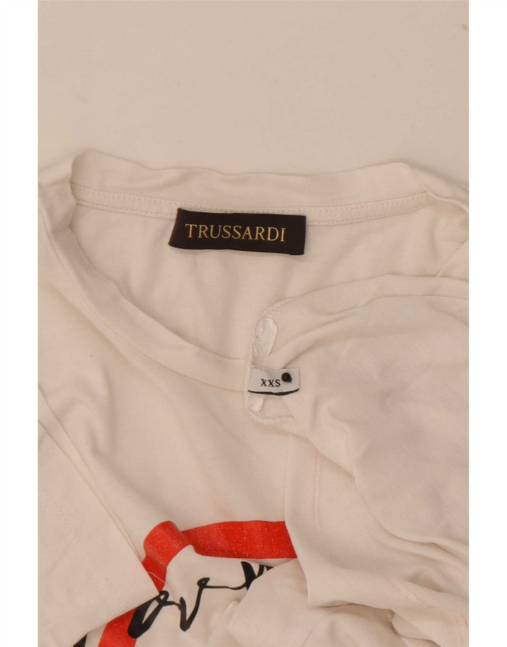 Trussardi Herren Grafik T-Shirt Top 2XS Weiß
