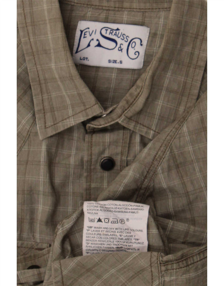Levi's Herren-Westernhemd, klein, grün kariert, Baumwolle