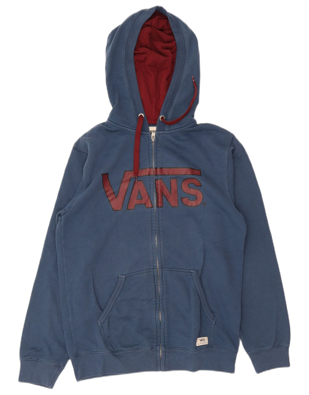 Vans Herren-Kapuzenpullover mit grafischem Reißverschluss, mittelblaue Baumwolle