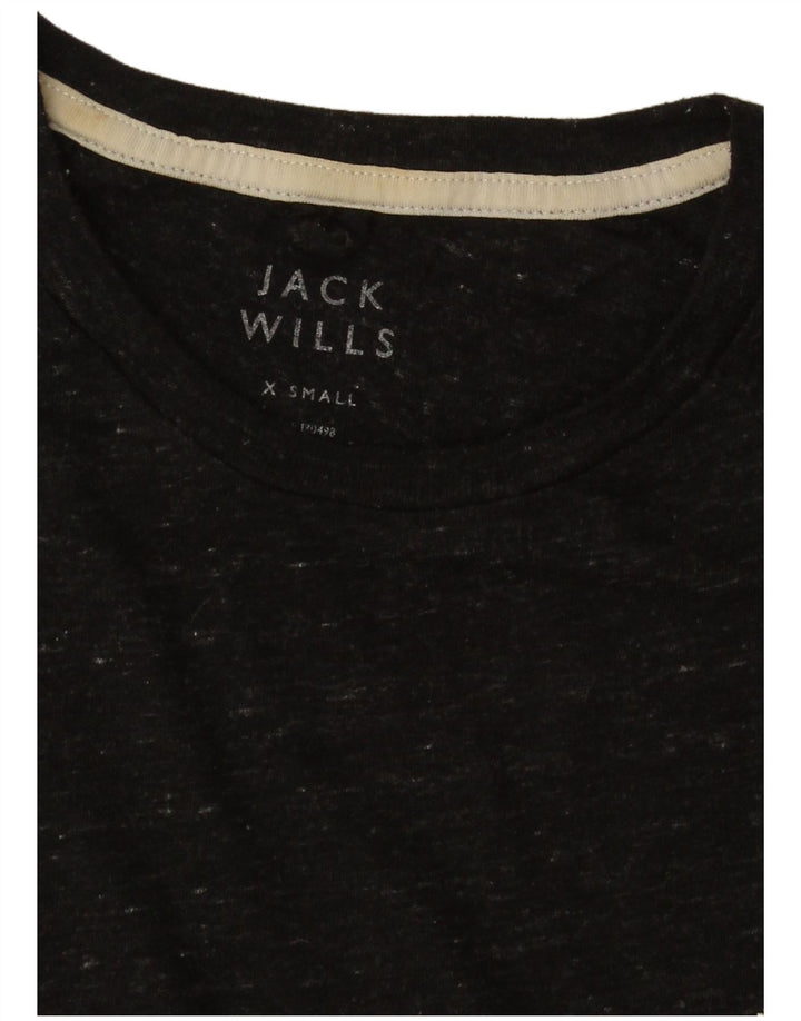 Jack Wills Herren T-Shirt Top XS Schwarz gefleckt