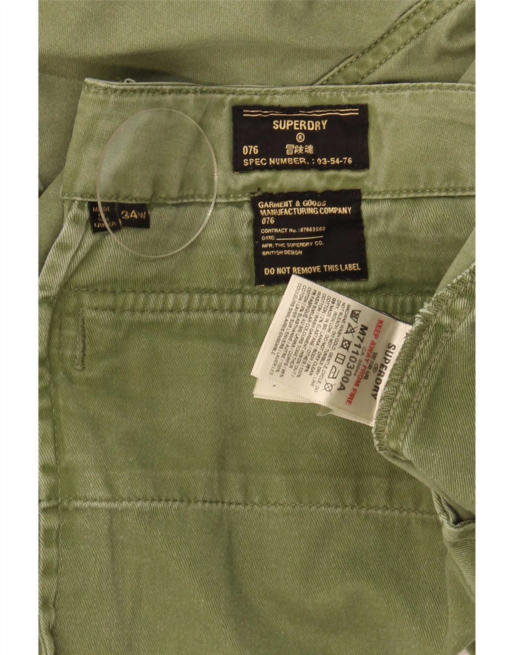 Superdry Herren Cargoshorts W34 Große grüne Baumwolle