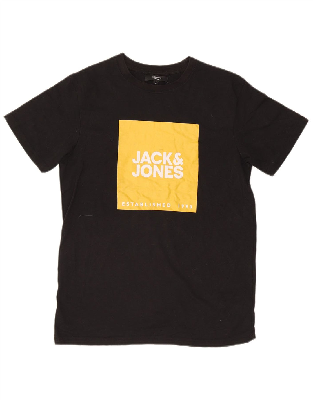 Jack & Jones Herren-T-Shirt mit Grafik, Größe S, schwarze Baumwolle