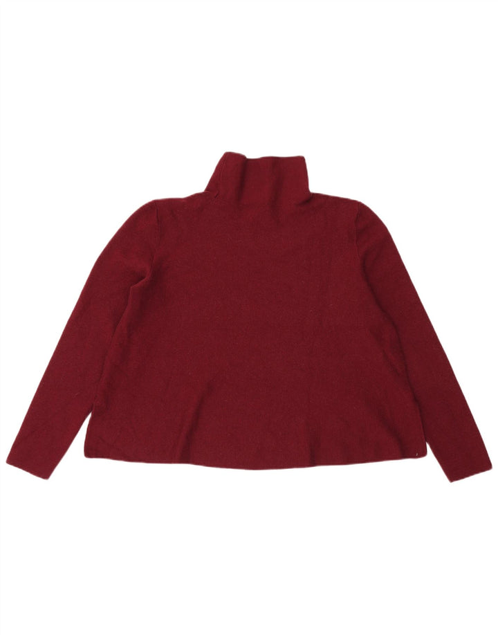 Cos Womens Crop Rollkragenpullover Pullover UK 14 Medium Burgunder Wolle