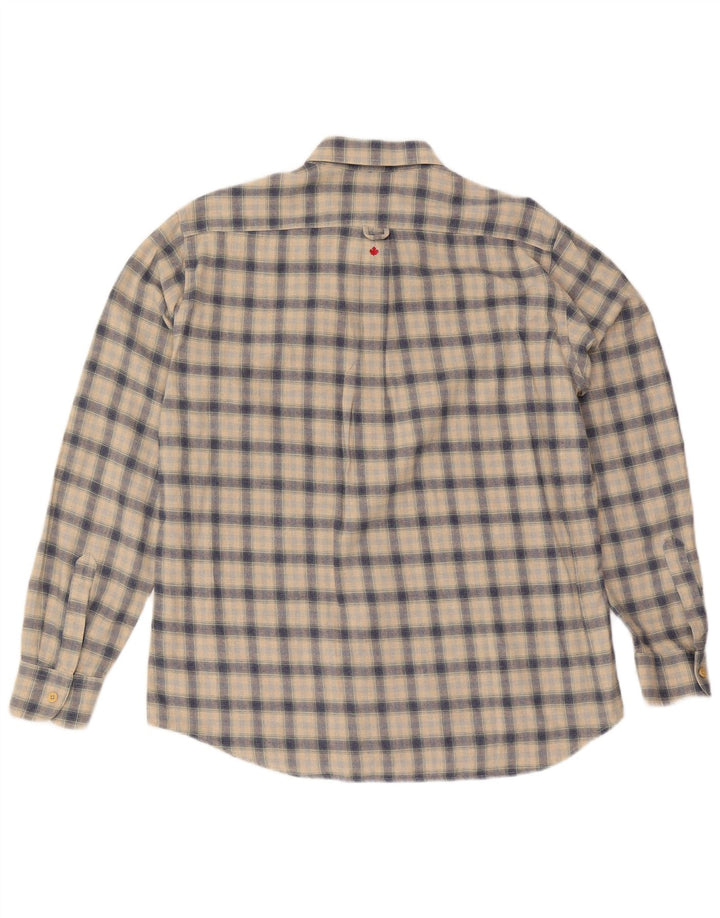 Canadiens Herren-Flanellhemd, groß, beige kariert