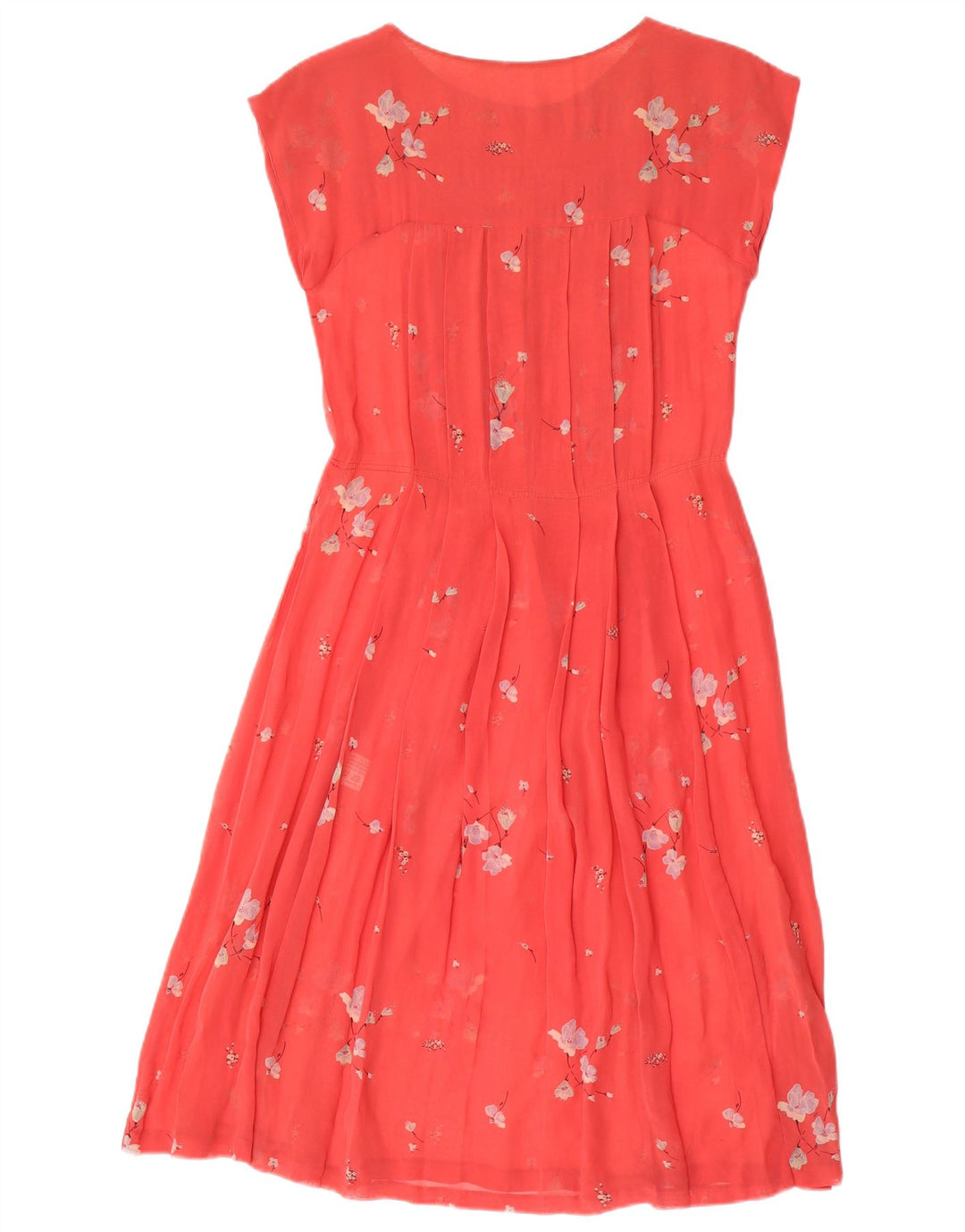 VINTAGE Womens See Through A-Line Dress IT 42 Medium Pink Floral