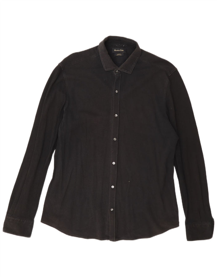 Massimo Dutti Herren Slim Fit Hemd XL Schwarz