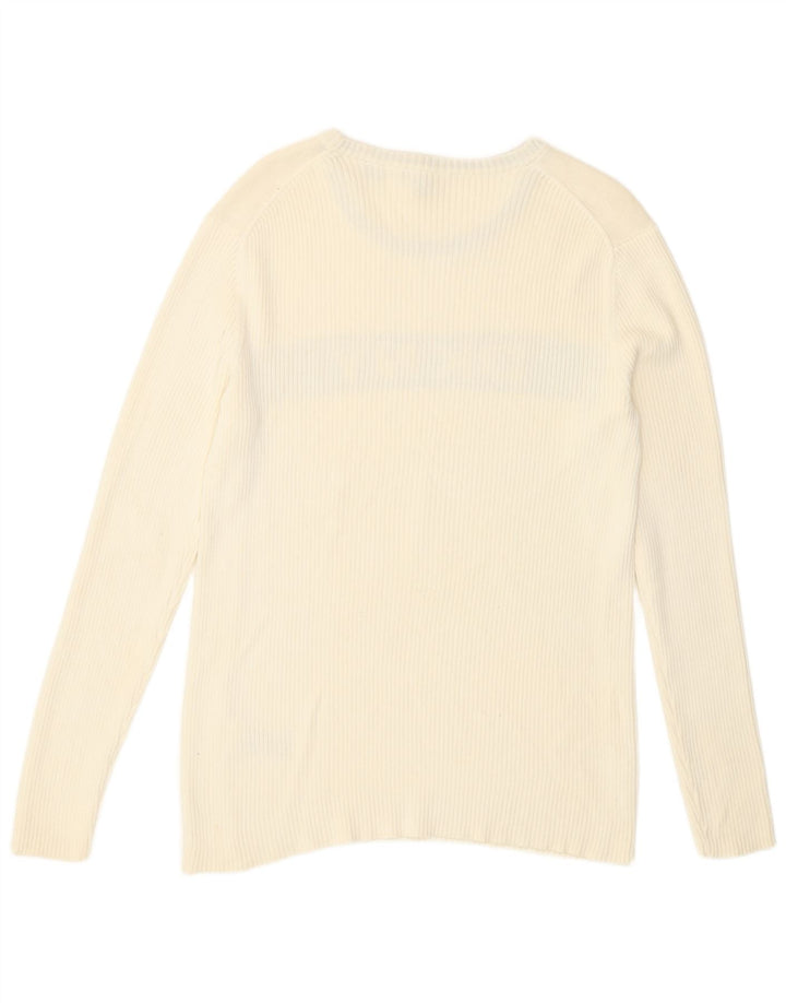 Dkny Herren-Pullover mit grafischem U-Boot-Ausschnitt, mittelweiße Colourblock-Baumwolle